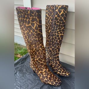 Lilly Pulitzer Giraffe Calf Hair Leather Boots